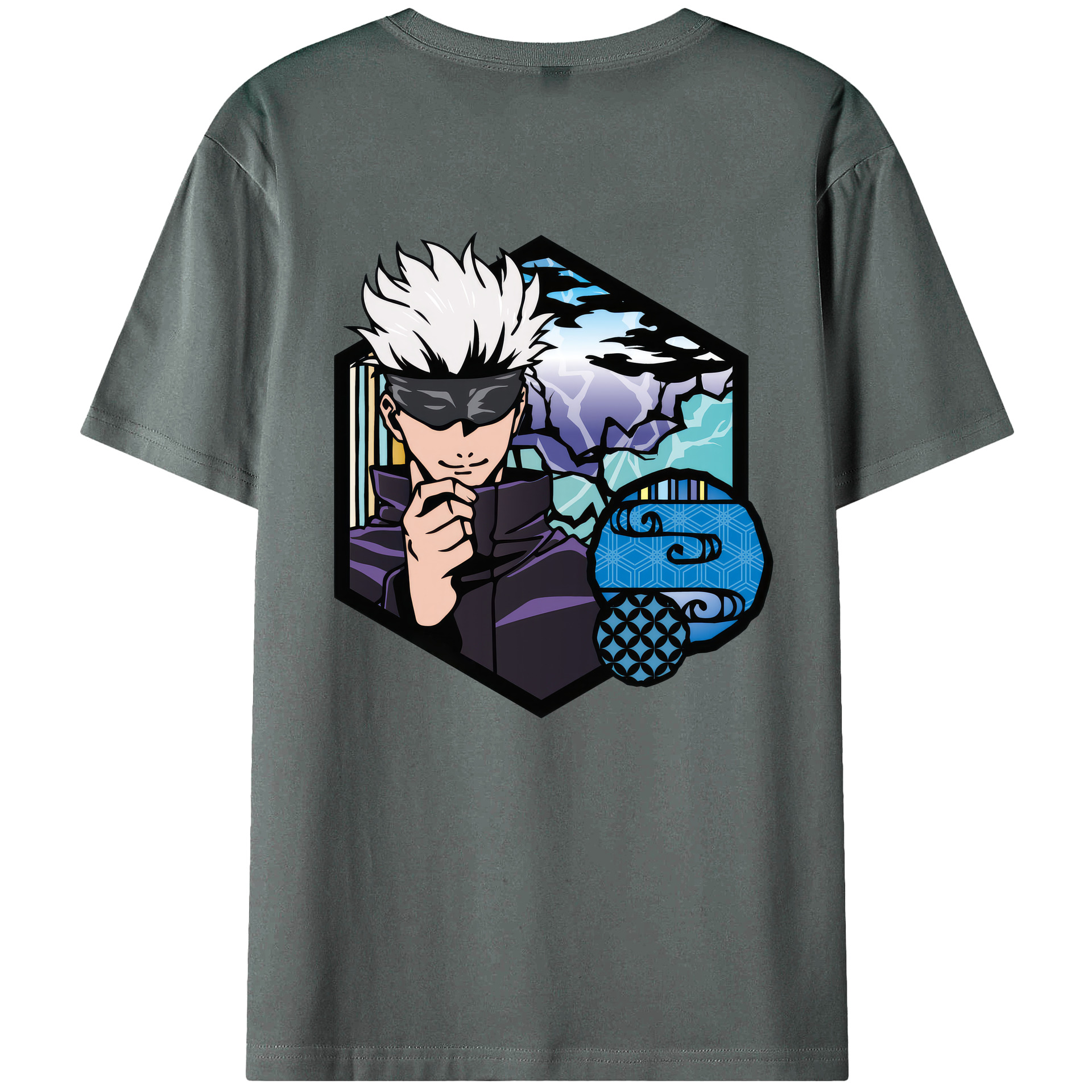 （画像用） 呪術廻戦 Jujutsu Kaisen 綿100％ メンズ半袖Tシャツ（バックプリント） 通気性